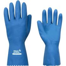 Luva Látex Verniz Silver Slim Azul Volk CA 37277