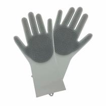 Luva Lava Louças c/ Esponja Silicone Casa Cozinha