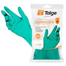 Luva limpeza nitrilica verde talge - kit 12 pares