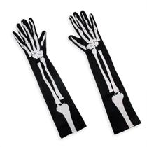 Luva Longa De Esqueleto Caveira Fantasia Festa Halloween Cosplay