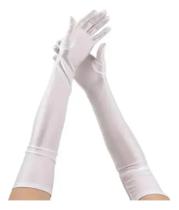 Luva Lycra Extra Longa: Festa, Cosplay, Casamento, - Branca