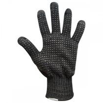 Luva Malha Trico Acrilon Pigmentada Preta Com 10 Pares ./ Kit Com 10 Pares
