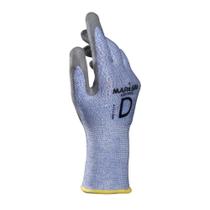 Luva Mapa Krytech 586 CA31346 PU, Anticorte D, PEAD, Tamanho 8, Azul/Cinza Embalagem com 12 Pares