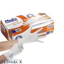 Luva medix latéx com pó para procedimento não cirurgico.