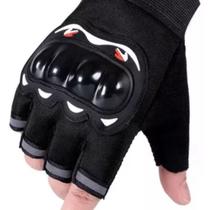 Luva Meio Dedo De Moto e Bike Motoqueiro Motocross Esportivo Couro Resistente a Impactos Reforçada