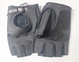 Luva Meio Dedo Motociclismo Vintage Preto Tamanho G