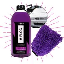 Luva Microfibra Roxa + Shampoo Automotivo 3l V-floc Vonixx Carro