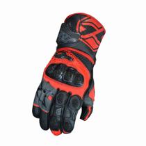 Luva Moto X11 Racing Carbon Cano Longo Preto Vermelho