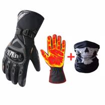 Luva Motociclista Frio Impermeável + bandana Caveira Confortável