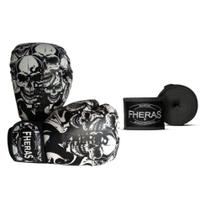 Luva Muay Thai Boxe Estampada com Bandagem Fheras