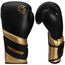 Luva Muay Thai Boxe Kickboxing Elite Preto/Dourado Pretorian