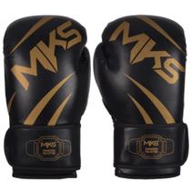 Luva Muay Thai Boxe Kickboxing New Champion Preta/Dourada - Mks Combat