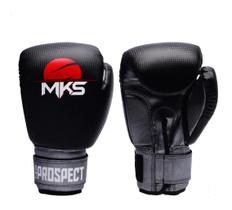 Luva Muay Thai Boxe MKS New Prospect Black e Silver