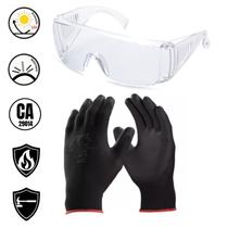 Luva Multi Tato Ca Oculos Proteção Epi Ampla Visão Sobrepor Manutenção Segurança Trabalho Pedreiro