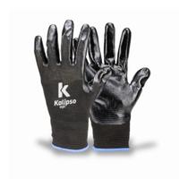 Luva NBR Preta Revestimento em Borracha Nitrílica Vários Tamanhos Kalipso