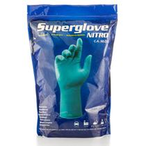 Luva Nitrílica Antialérgica Super Glove Verde Ambidestra Pacote com 25 Pares - Super Safety