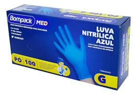 luva nitrílica azul