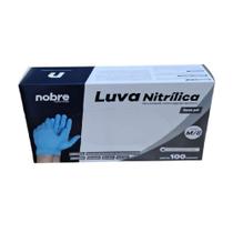 Luva Nitrilica Azul Nobre Não Cirurgica Sem Pó Amido Ambides Não Estéril Tamanho M Caixa C/100 Unids