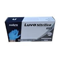 Luva Nitrilica Azul Nobre Não Cirurgica Sem Pó Amido Ambidestras Não Estéril Tamanho M Caixa C/100 Unidades