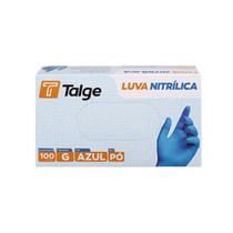 Luva nitrilica azul s/pó (100 unid) - talge