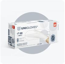 Luva Nitrílica Branca Unigloves Sem pó Premium Quality