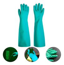 Luva Nitrilica Cano Longo Verde Antialergico Hospitalar