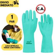 Luva Nitrílica com Forro Volk Alta Resistência para Produtos Químicos e Limpeza Pesada Luva Nitrílica com Forro Volk Alta Resistência para Produtos Químicos e Limpeza Pesada