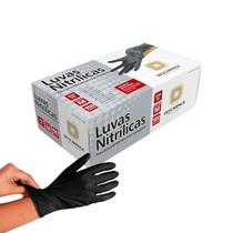 Luva Nitrílica Descarpack Sem Pó Preta Tamanho M 100 unidades