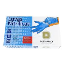 Luva nitrílica descart. sem pó azul descarpack 500un tam:m Luva nitrílica descart. sem pó azul descarpack 500un tam:m