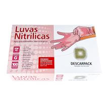 Luva nitrílica descart. sem pó rosa descarpack 100un tam:pp