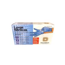 Luva nitrilica descartável antiderrapante sem pó azul - 01cx