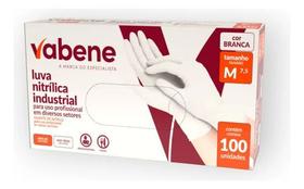 Luva Nitrilica Descartavel C/ 100un Sem Pó Branca M