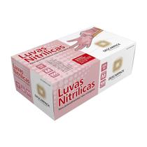 Luva Nitrílica Descartável Descarpack - Rosa - Tamanho M - 100 Unidades