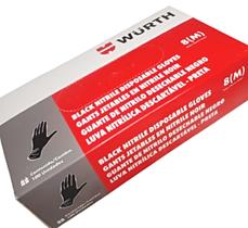 Luva nitrilica descartavel preta - caixa c/ 100 unid - tam. 8 (m) wurth