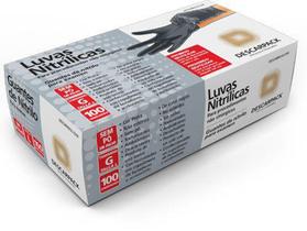 Luva Nitrílica Descartável sem Talco Preta Descarpack - Caixa com 100 unidades