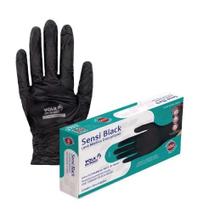 Luva Nitrilica Descartavel Sensi Black (50 Unidades) - Volk
