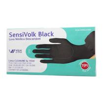 Luva Nitrilica Descartavel Sensivolk Black 50 Unidades Tam. 7 (P) - Volk Do Brasil
