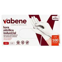 Luva Nitrílica Industrial Vabene Sem Pó Branca 100un Luva Nitrílica Industrial Vabene Sem Pó Branca 100un