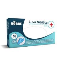 Luva Nitrílica Nobre Azul S/pó C/100 Unidades M/8