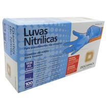 Luva Nitrílica P, M ou G Sem Pó Alta Resistência Conforto Proteção e Segurança Caixa c/ 100 Unidades