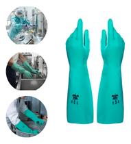 Luva Nitrílica Para Limpeza Proteção Química Forrada Com Ca