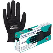 Luva nitrílica preta 100 unidades sensi black volk