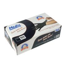 Luva Nitrílica Preta Descartável Medix C/ 100un Sem Pó Luva Nitrílica Preta Descartável Medix C/ 100un Sem Pó