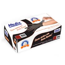 Luva Nitrílica Preta P 100 unidades - Medix