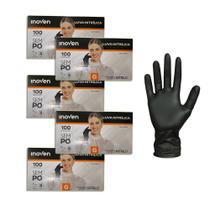 Luva Nitrílica Preta Sem pó Inoven Tamanho G Kit 5