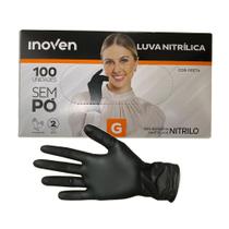 Luva Nitrílica Preta Sem pó Inoven Tamanho G Luva Nitrílica Preta Sem pó Inoven Tamanho G