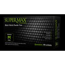 Luva Nitrílica Preta Supermax Sem Pó 100 Und Antiderrapante - Luva Nitrílica Preta Supermax Sem Pó 100 Und Antiderrapante -