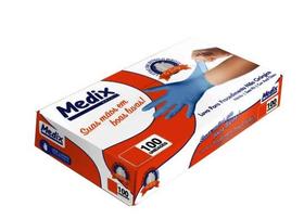 Luva nitrílica procedimento sem pó tamanho pp 100 unidades medix