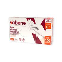 Luva nitrilica protecao industrial branca g 100un vabene Luva nitrilica protecao industrial branca g 100un vabene