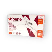Luva nitrilica protecao industrial branca m 100un/box - VABENE